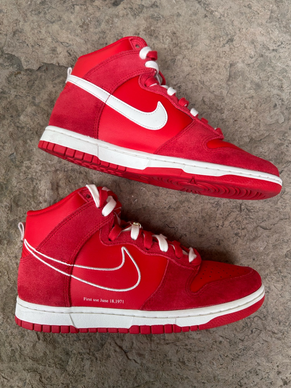 NIKE Dunk High SE 'First Use Pack - University Red'-Women’s size 9.5 (Men’s 8)